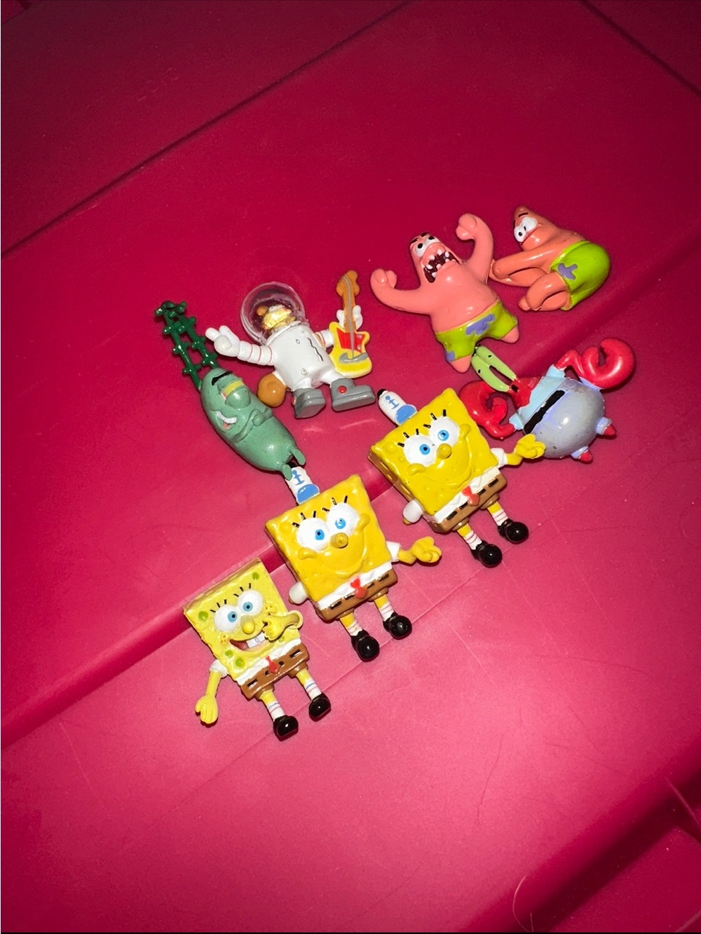 SpongeBob SquarePants Mini Figure Lot - Yellow, Pink, Green, Blue, Red